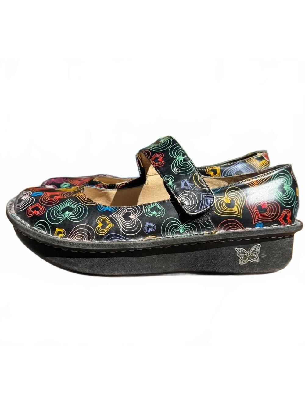 Alegria Paloma Rainbow Heart Mary Jane Clogs